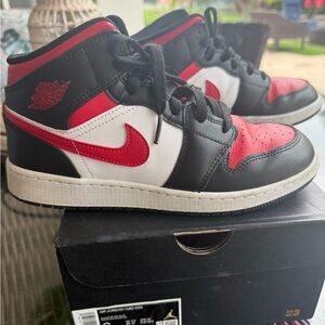Nike Air Jordan High Top Sneakers - Black, Red, White